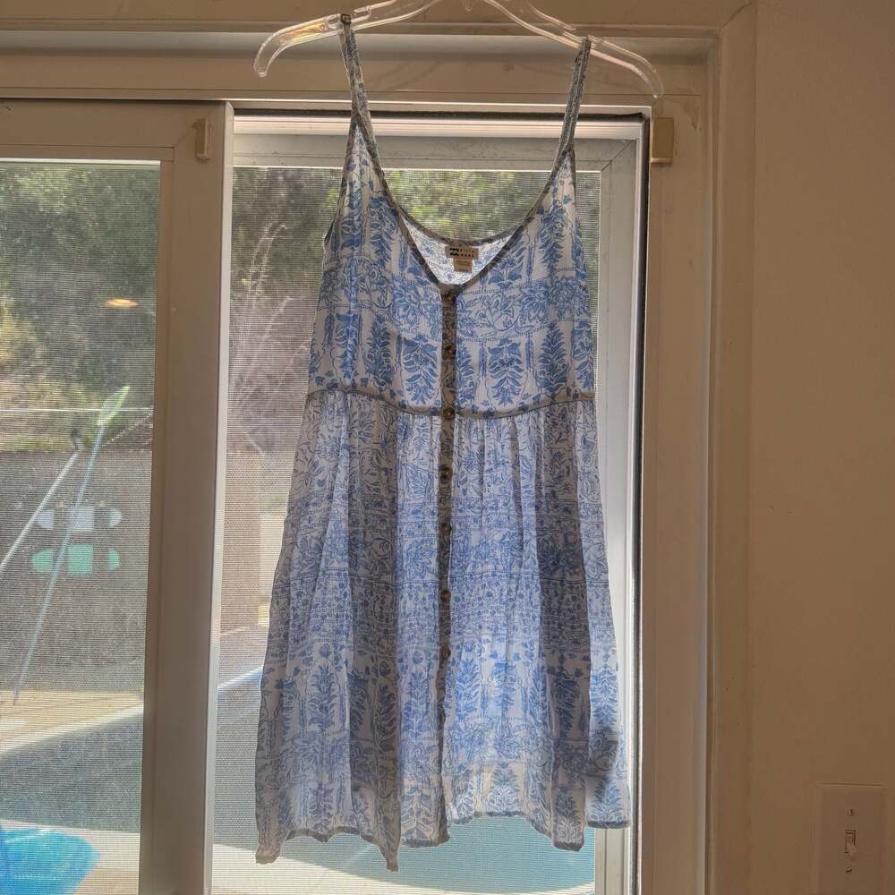 Billabong Perfect Paradise Blue Floral Babydoll Dress